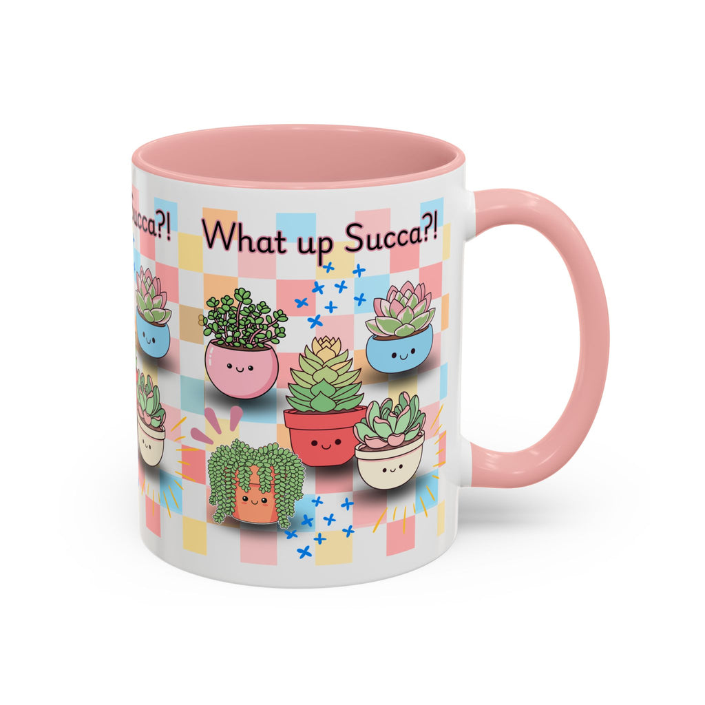 What up Succa? Cute Succulent Accent Coffee Mug – Fun Plant Lover Gift (11 oz)