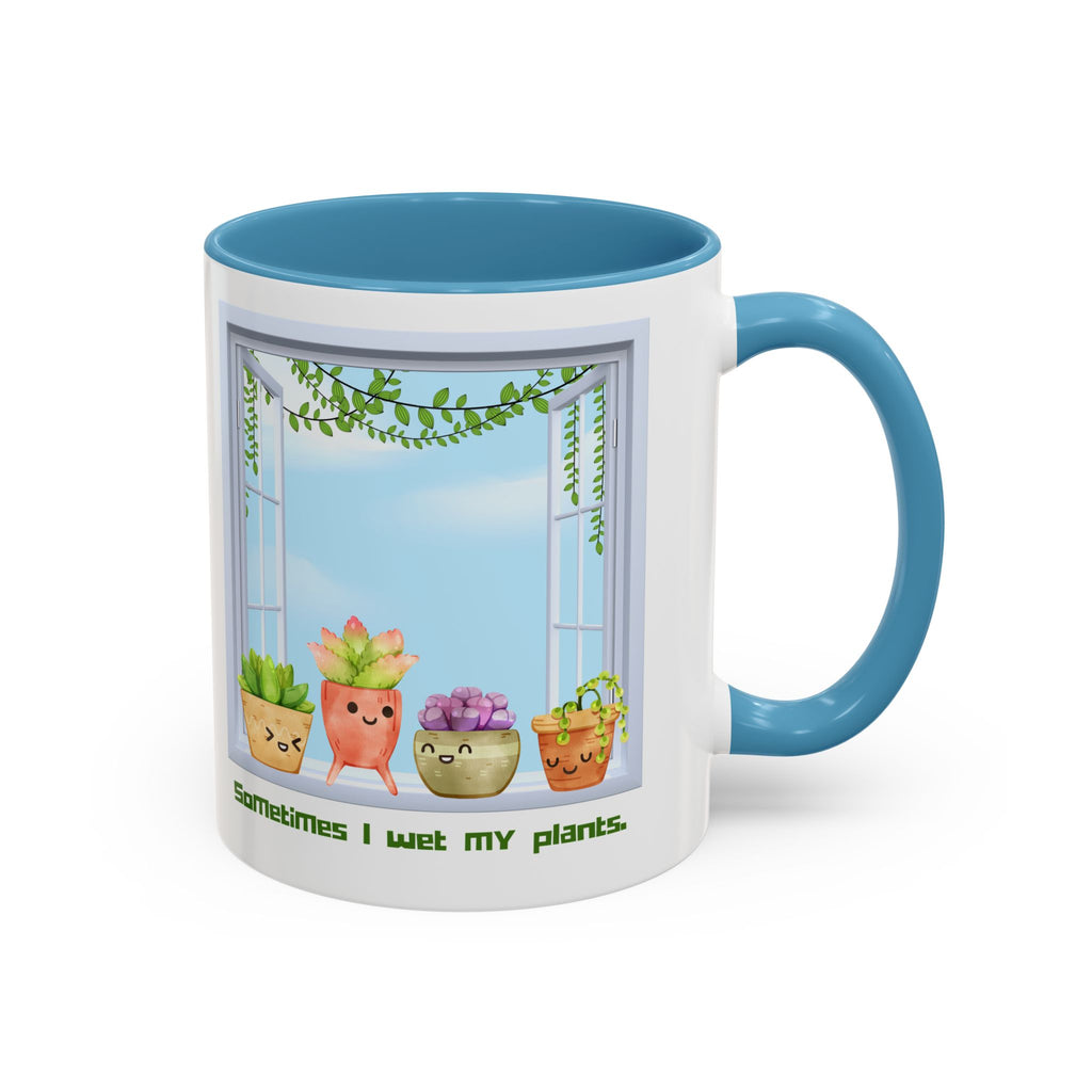 Succulent Window Mug — "Sometimes I Wet My Plants" Cute Plant Lover Coffee Cup
