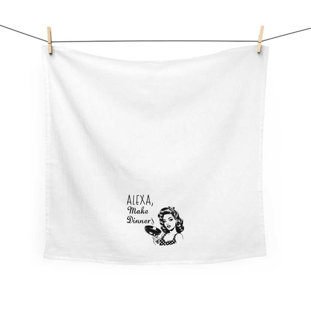 Alexa, Make Dinner Tea Towel — Retro Kitchen Dish Towel for Moms & Hosts