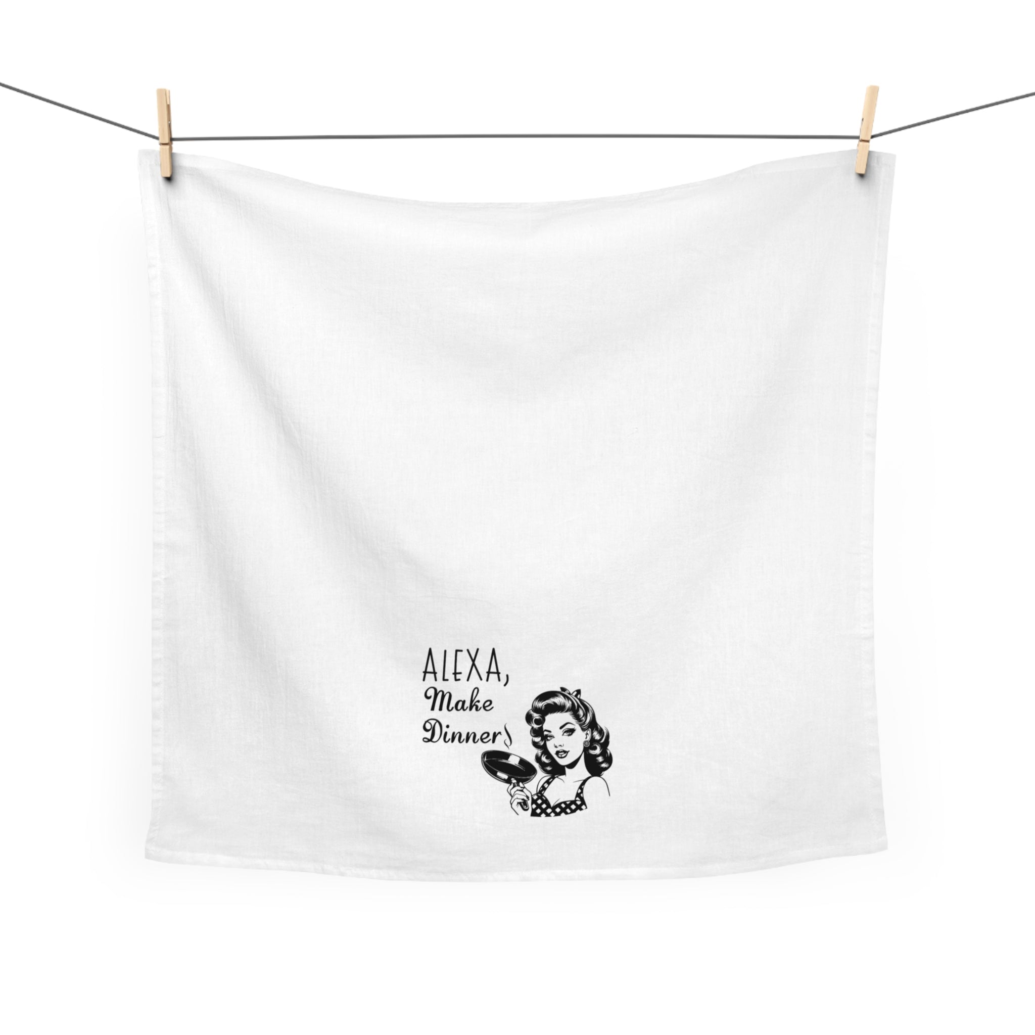 Alexa, Make Dinner Tea Towel — Retro Kitchen Dish Towel for Moms & Hosts