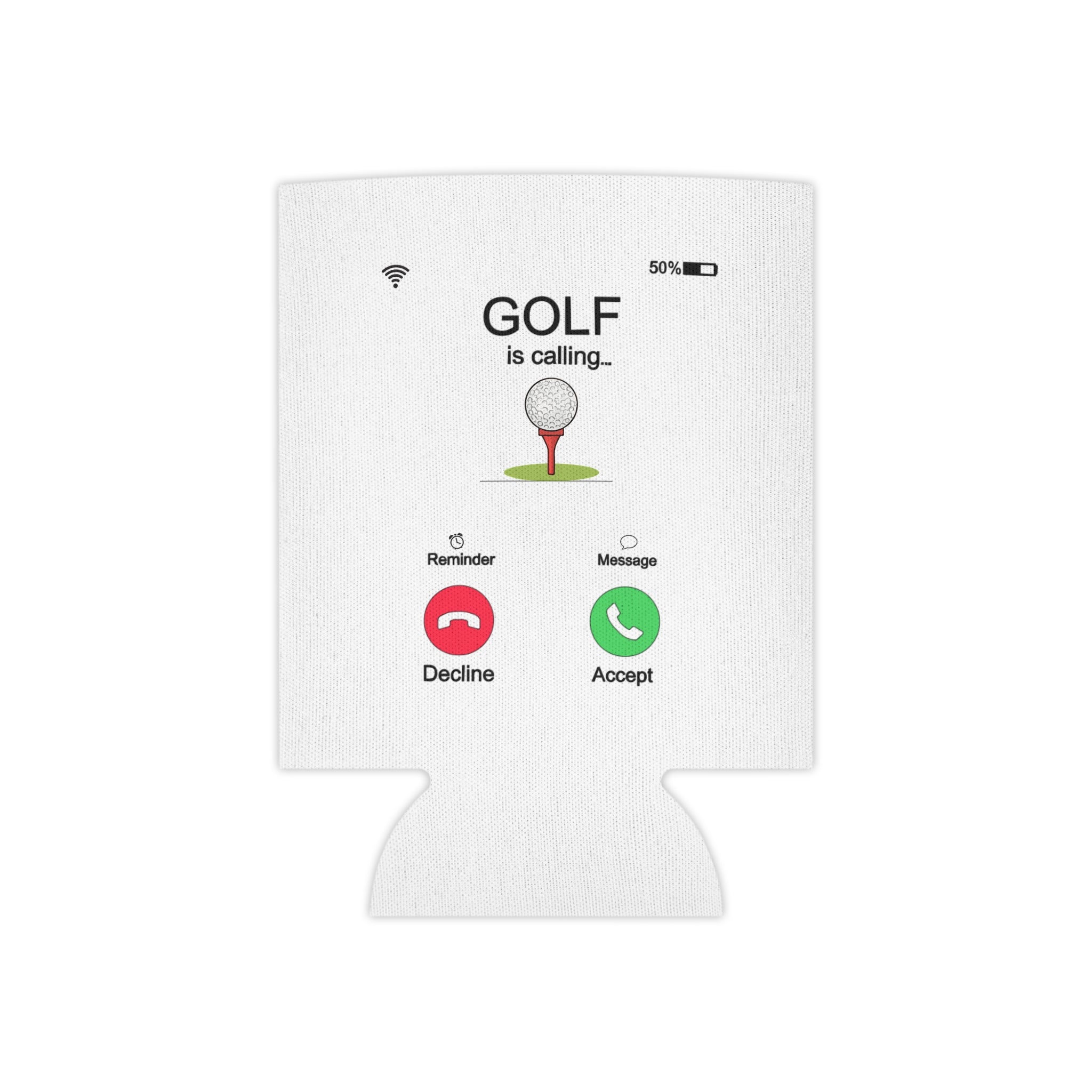 Can Cooler - "Golf is Calling" Phone Call Design | Golf Lover Beverage Koozie