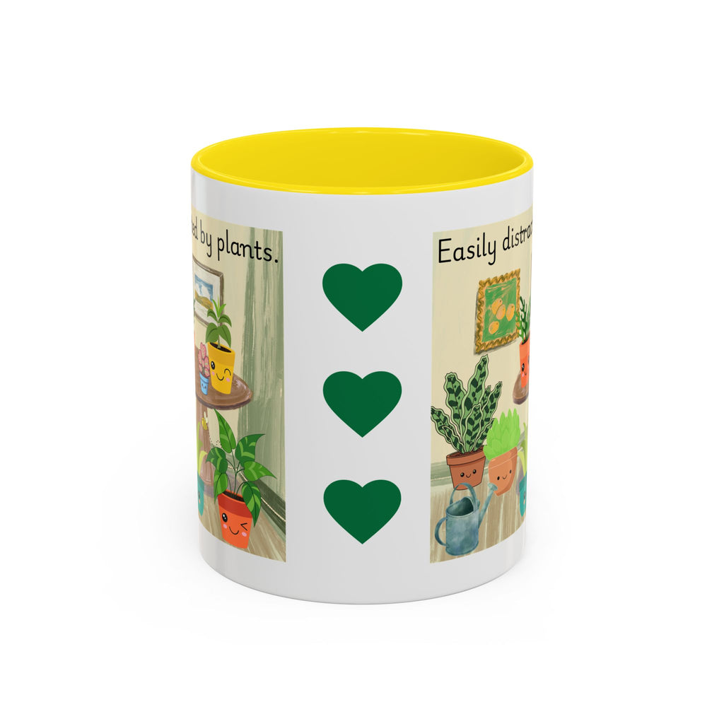 Plant Lover Coffee Mug — “Easily Distracted by Plants” Accent Mug (11 oz)