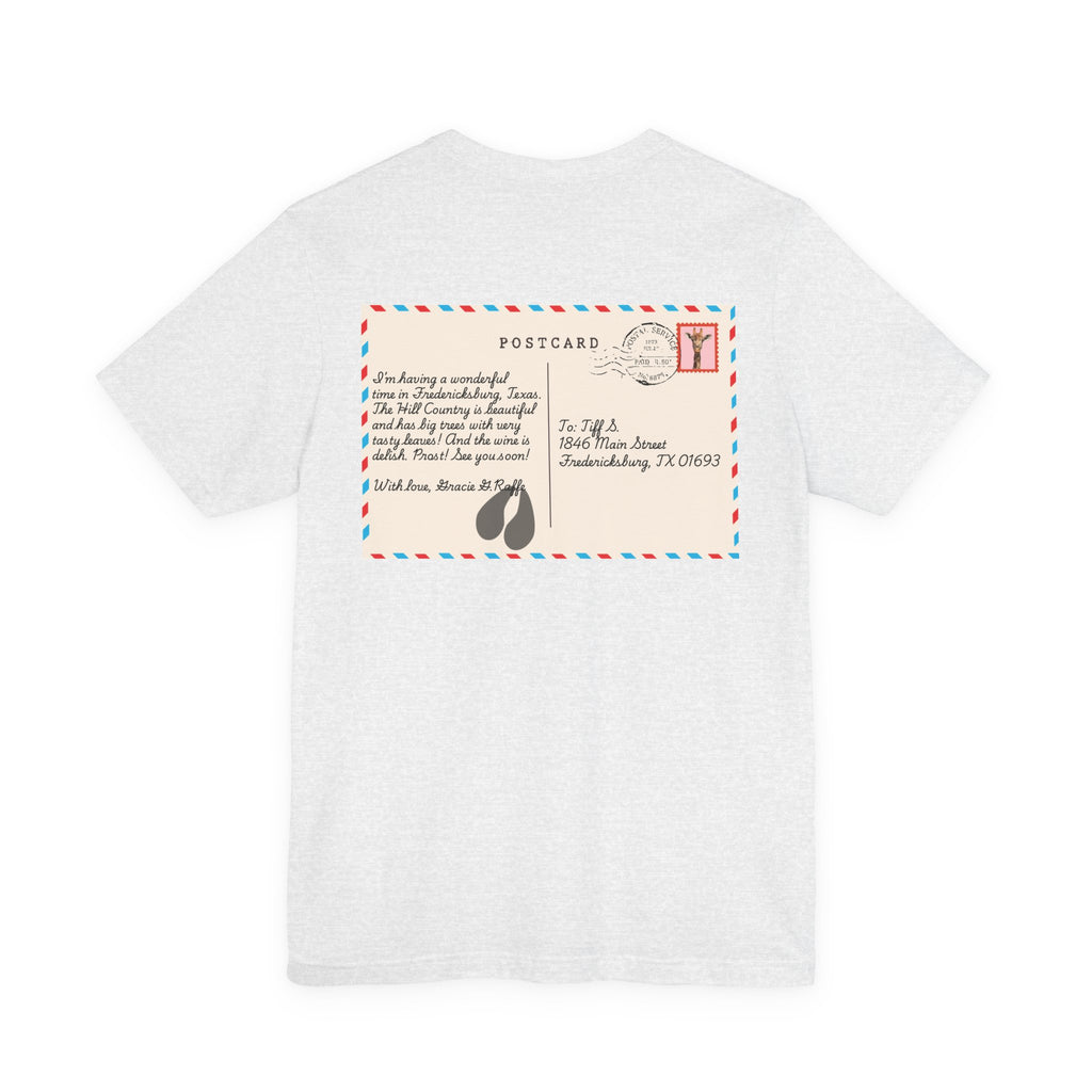 Postcard from Gracie Giraffe T-Shirt — 'Wish You Were Here' Vintage Airmail Graphic Tee