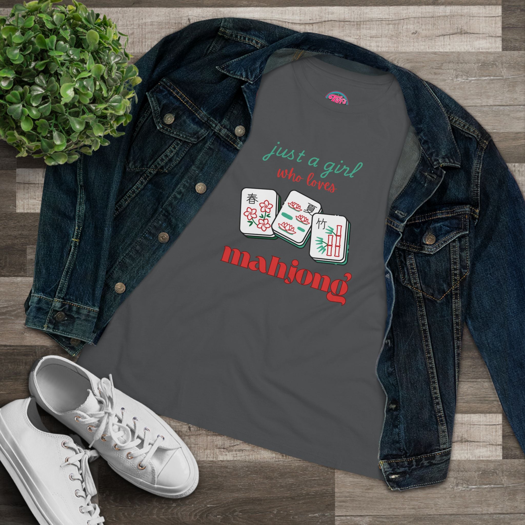 Just a Girl Who Loves Mahjong Tee — Women's Mahjong Graphic Shirt