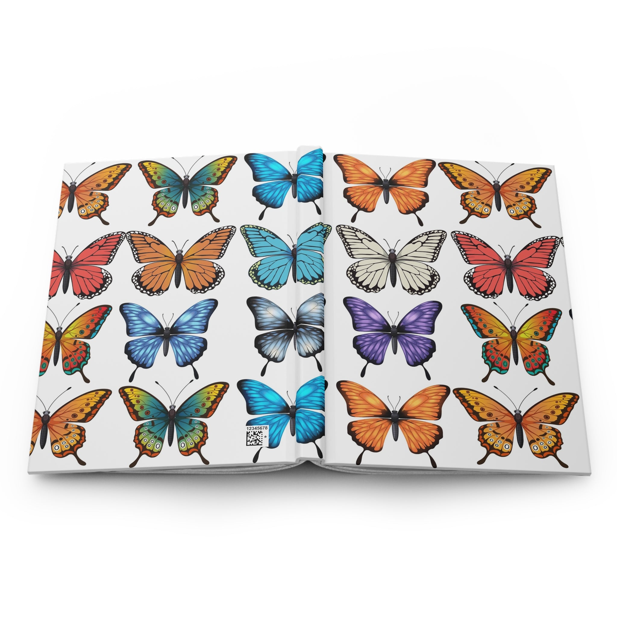 Butterfly Pattern Hardcover Journal — Colorful Butterfly Notebook for Writing, Sketching & Travel