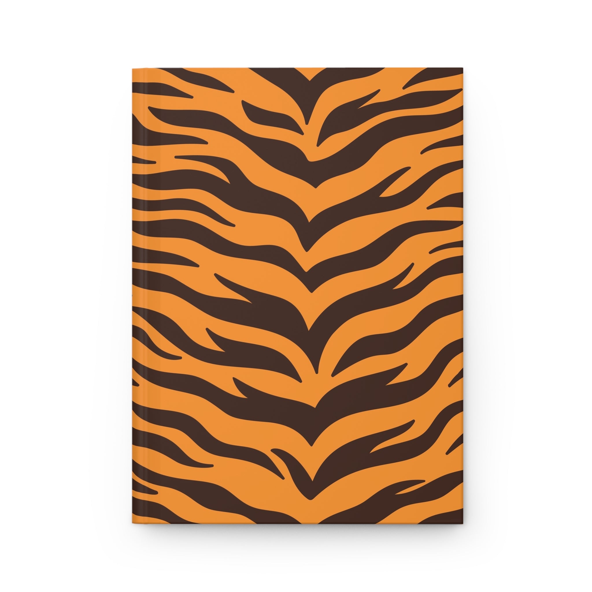 Tiger Print Hardcover Journal — Orange & Black Animal Stripe Notebook for Notes, Travel, & Gift