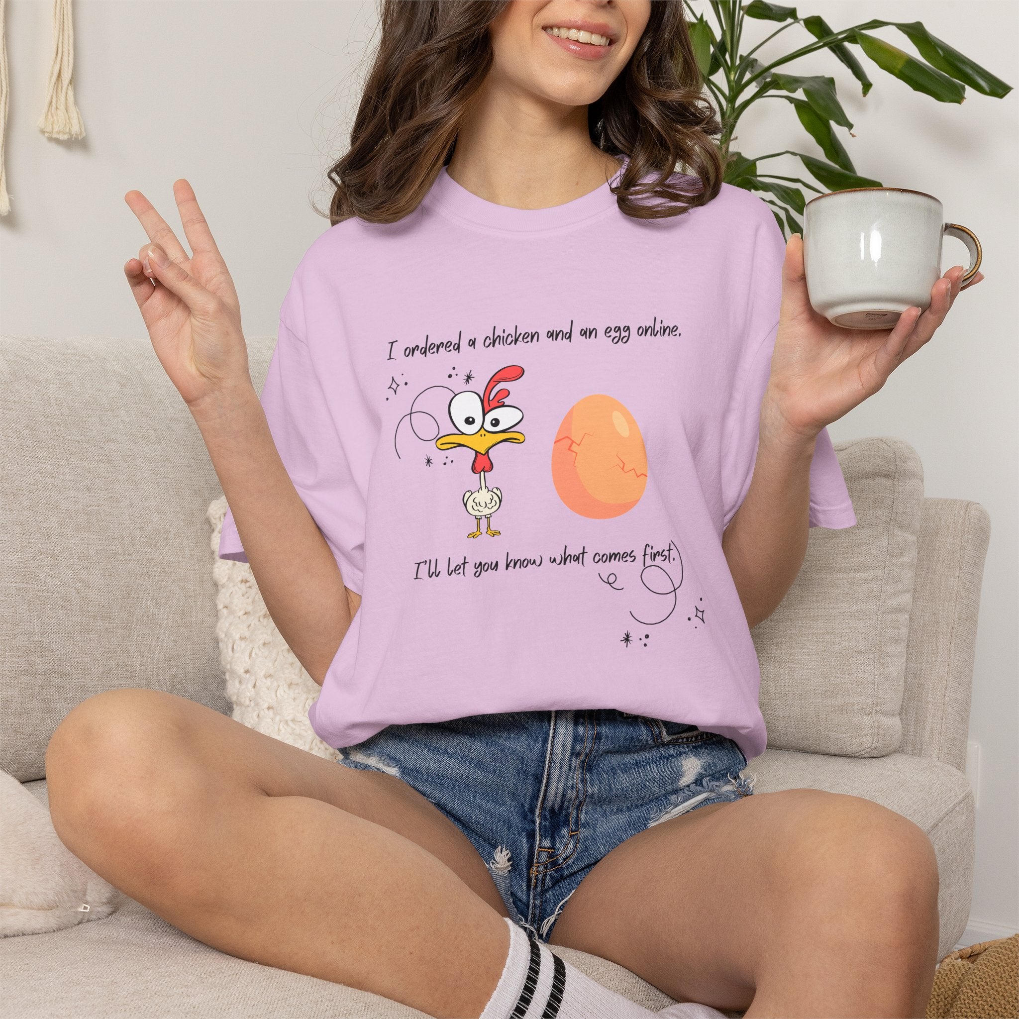 Chicken and Egg Dad Joke T-Shirt — "I Ordered a Chicken and an Egg online..." Funny Graphic Tee