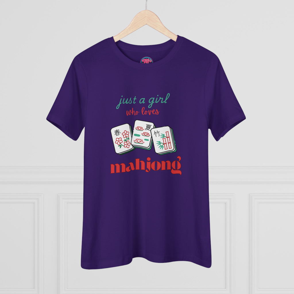 Just a Girl Who Loves Mahjong Tee — Women's Mahjong Graphic Shirt