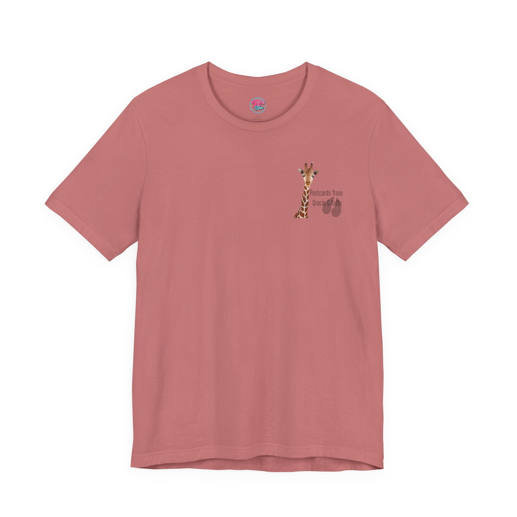 Postcard from Gracie Giraffe T-Shirt — 'Wish You Were Here' Vintage Airmail Graphic Tee