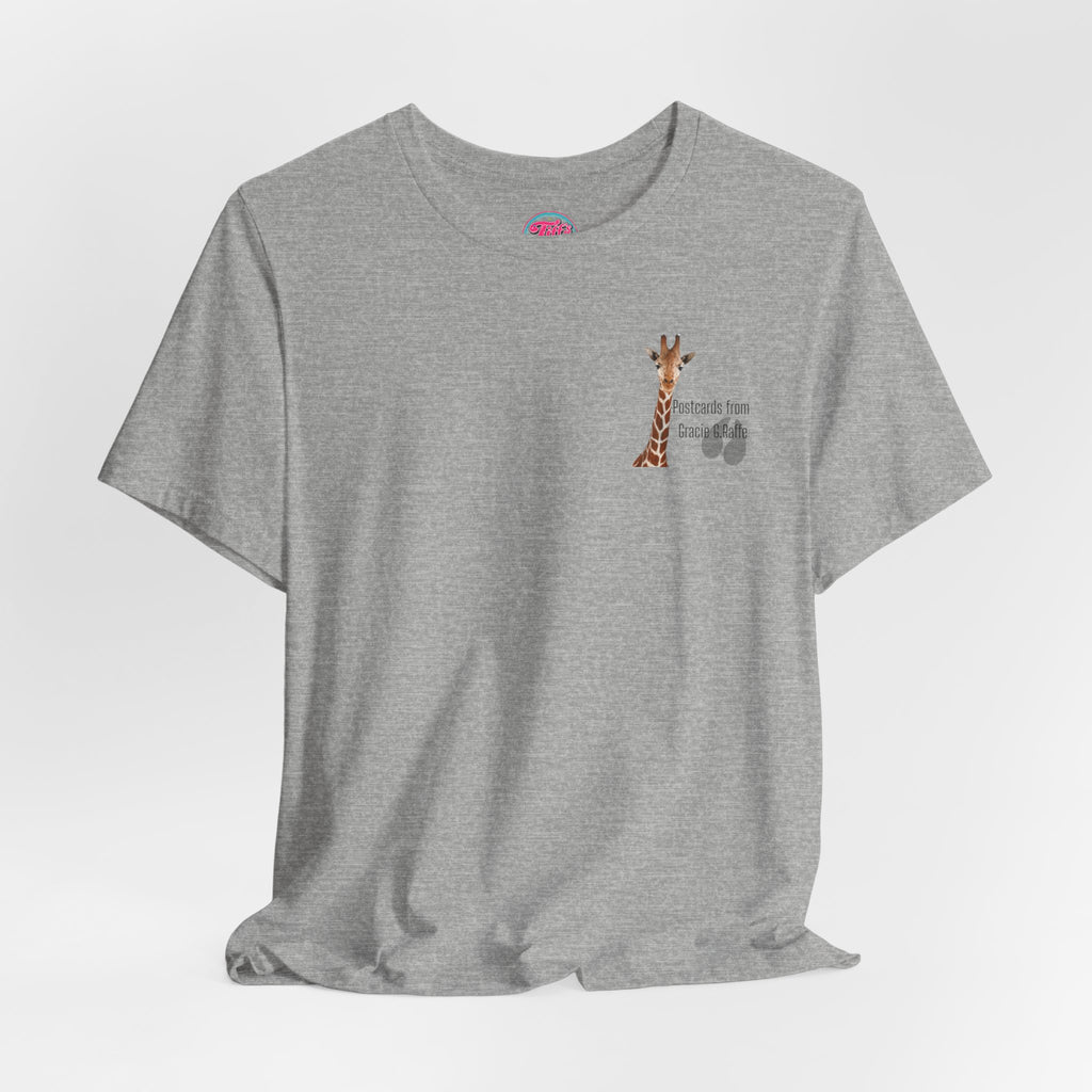 Postcard from Gracie Giraffe T-Shirt — 'Wish You Were Here' Vintage Airmail Graphic Tee
