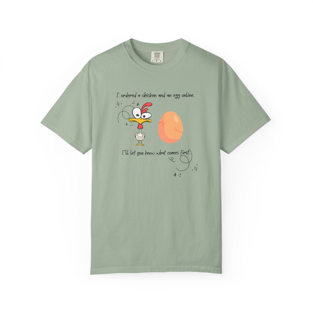 Chicken and Egg Dad Joke T-Shirt — "I Ordered a Chicken and an Egg online..." Funny Graphic Tee