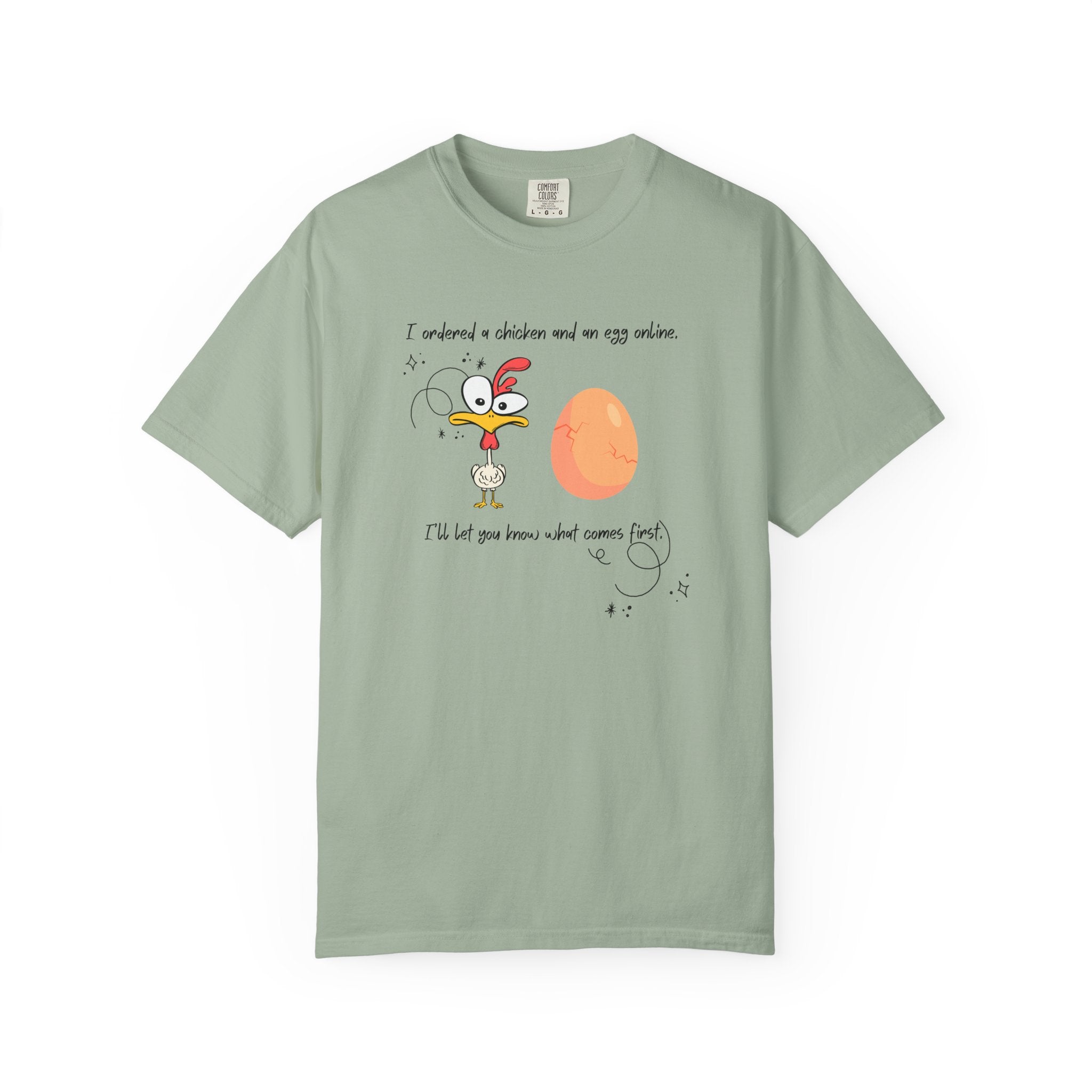Chicken and Egg Dad Joke T-Shirt — "I Ordered a Chicken and an Egg online..." Funny Graphic Tee