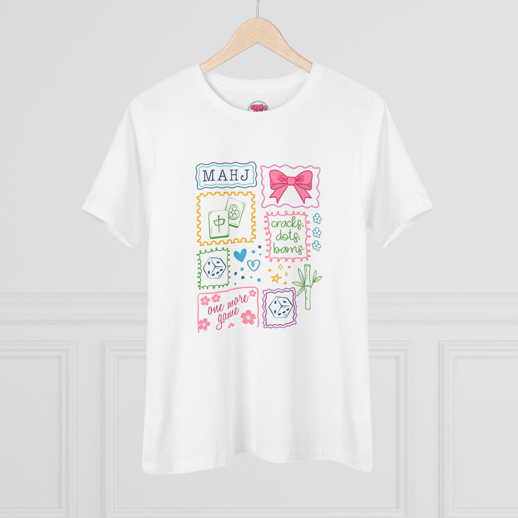 Just A Girl Who Loves Mahjong Graphic Tee — Cute Pastel Mahjong Tiles & Bow Women's T-Shirt