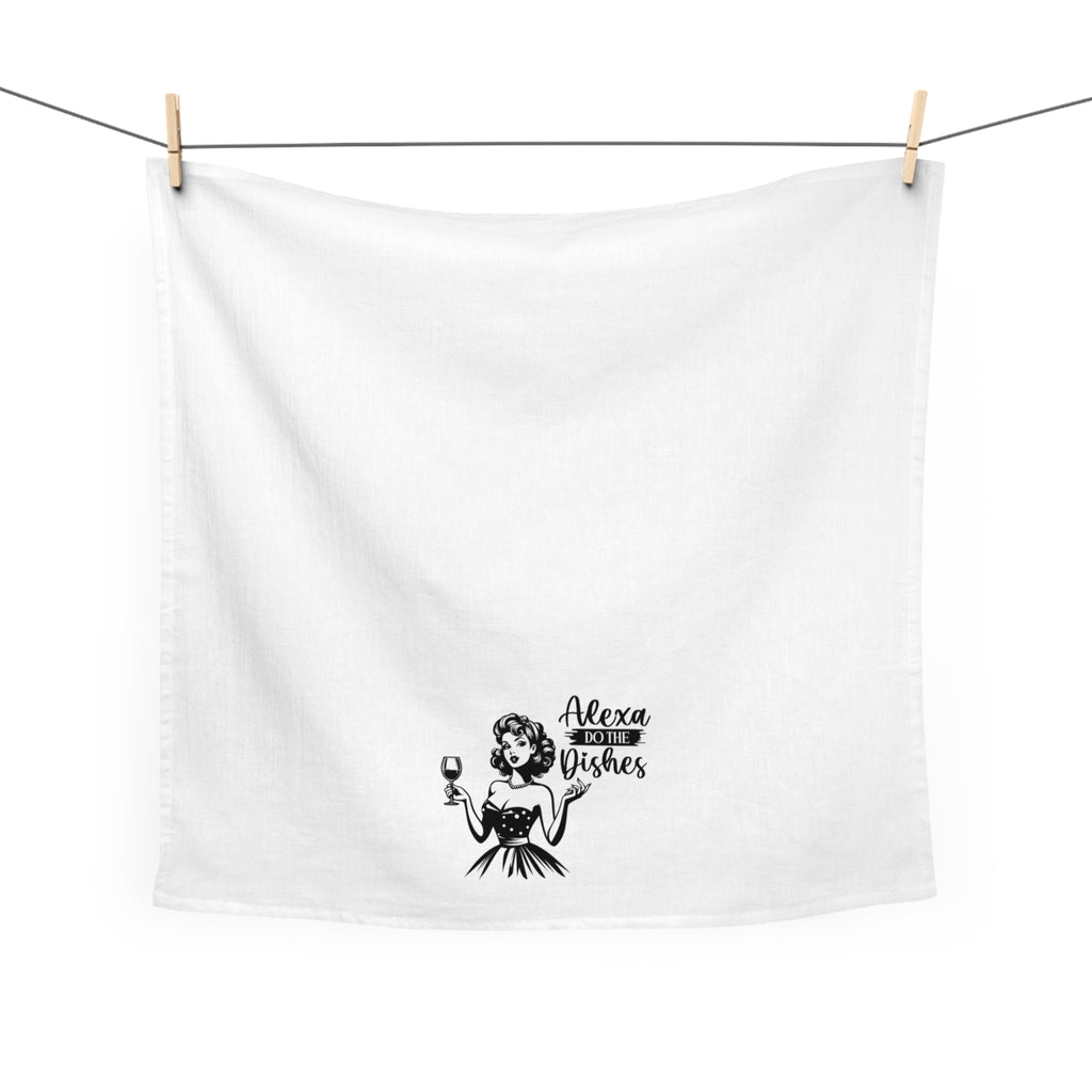 Tea Towel — Alexa Do The Dishes Retro Housewife Wine Kitchen Towel