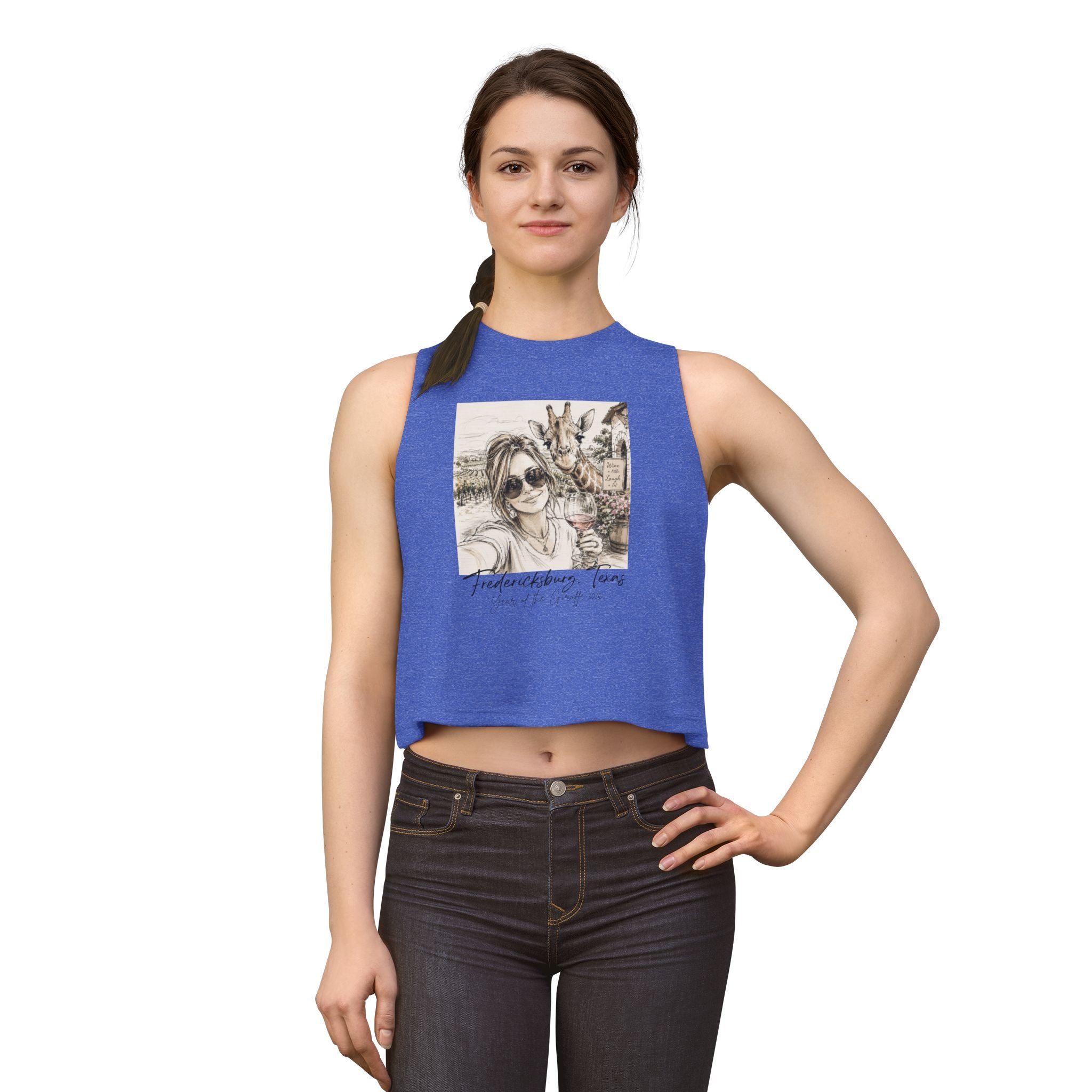 Fredericksburg, Texas Crop Top — Wine & Giraffe Travel Graphic Tank