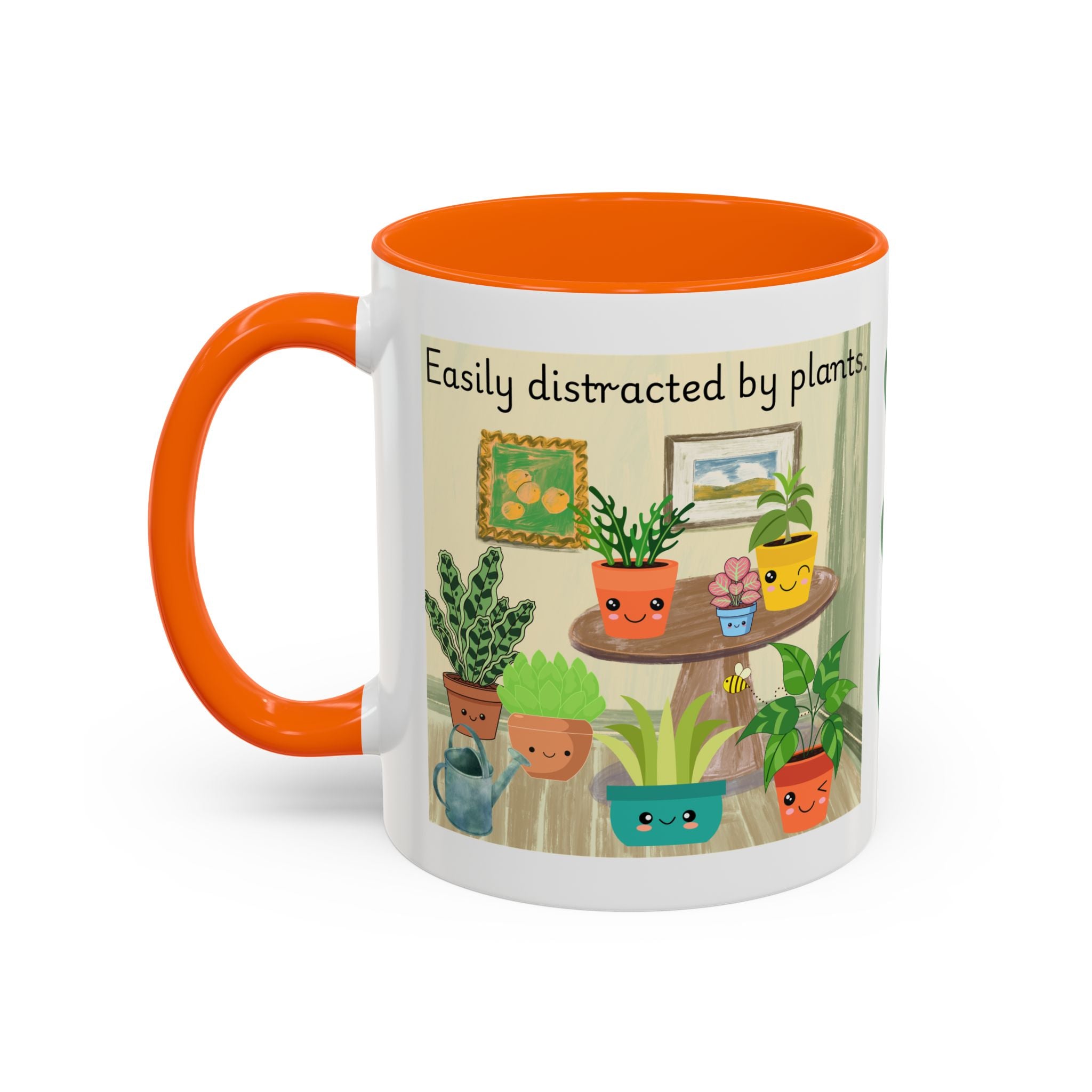 Plant Lover Coffee Mug — “Easily Distracted by Plants” Accent Mug (11 oz)