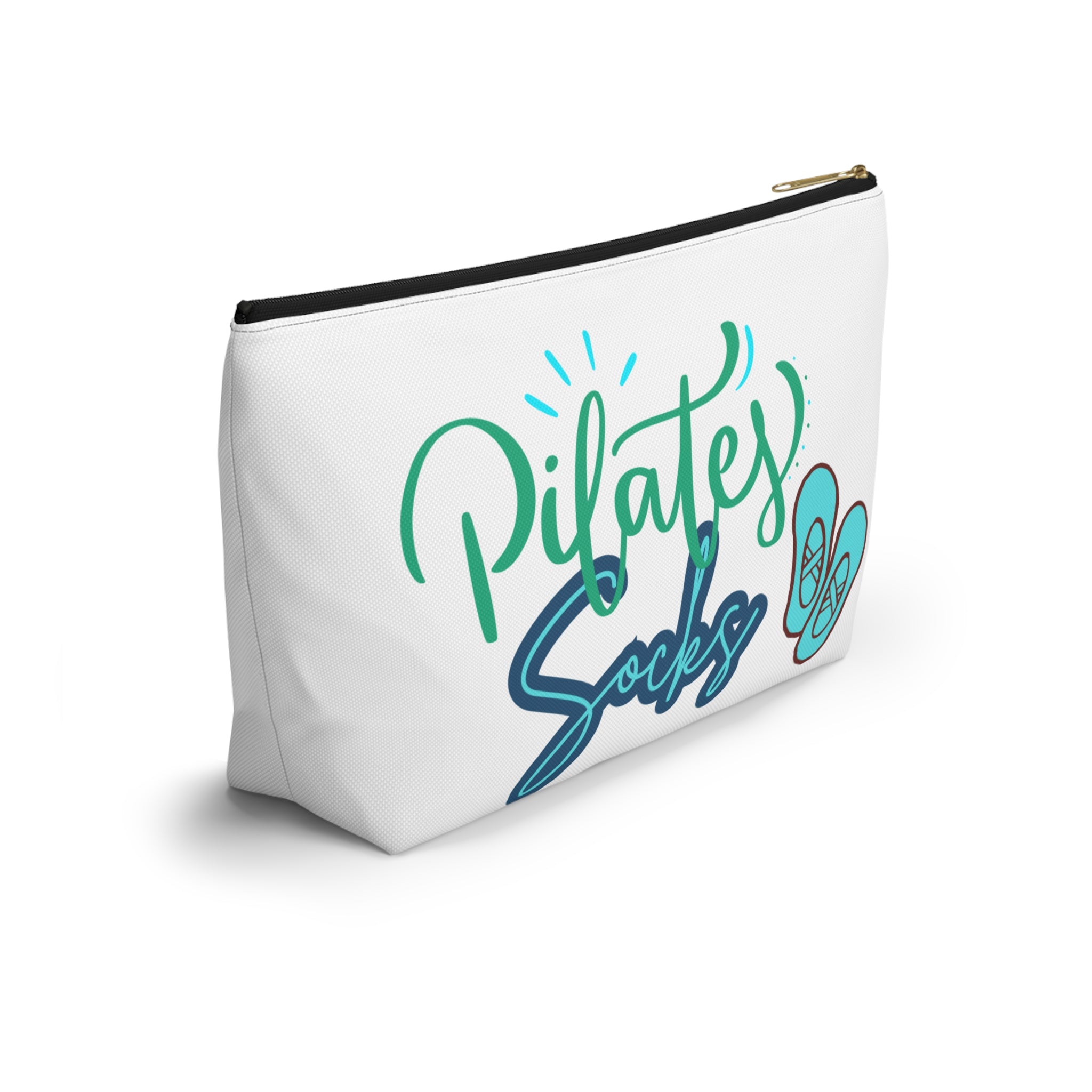 Pilates Socks Accessory Pouch — T‑Bottom Zip Bag for Workout Gear