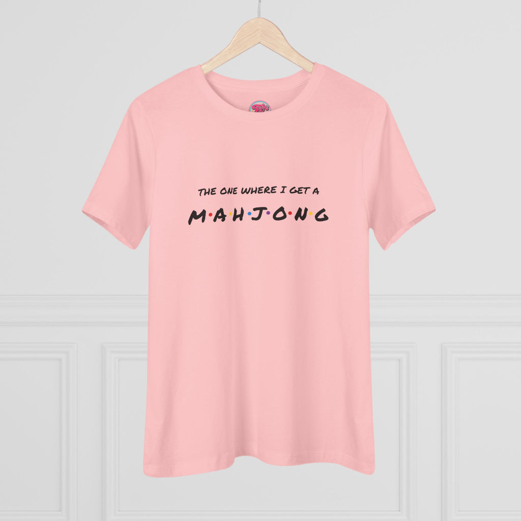 Mahjong Graphic Tee — "The One Where I Get a Mahjong" Women's Cotton T-Shirt