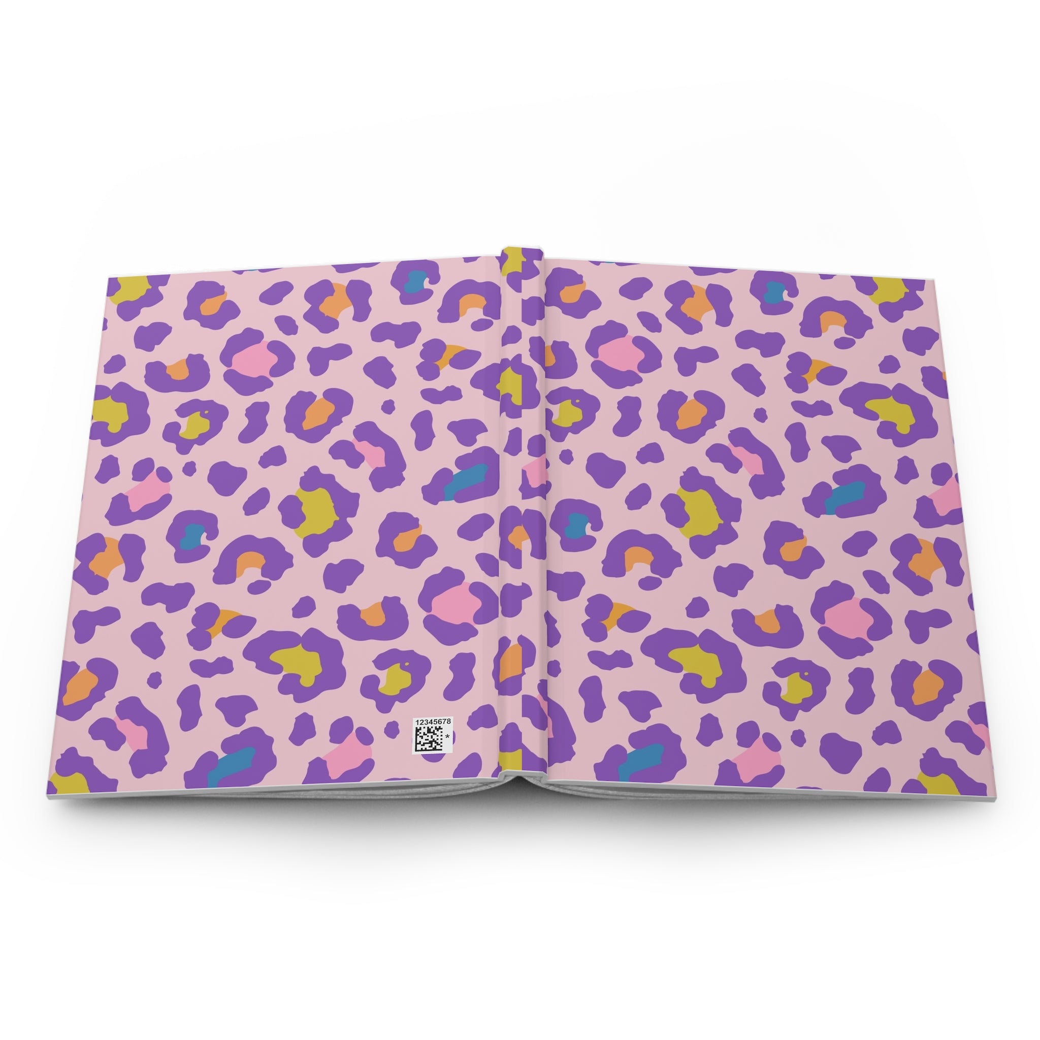 Pink Purple Leopard Hardcover Journal — Colorful Animal Print Notebook