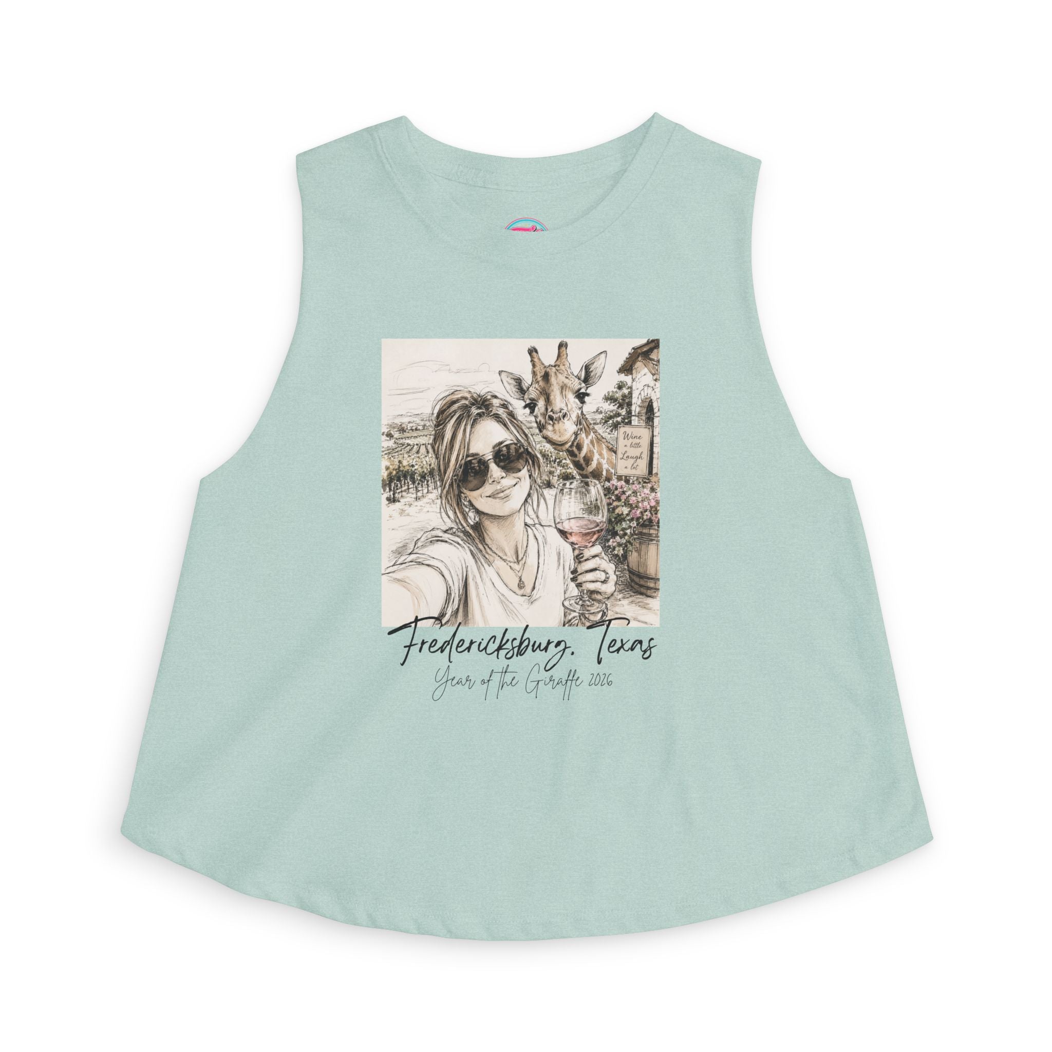 Fredericksburg, Texas Crop Top — Wine & Giraffe Travel Graphic Tank