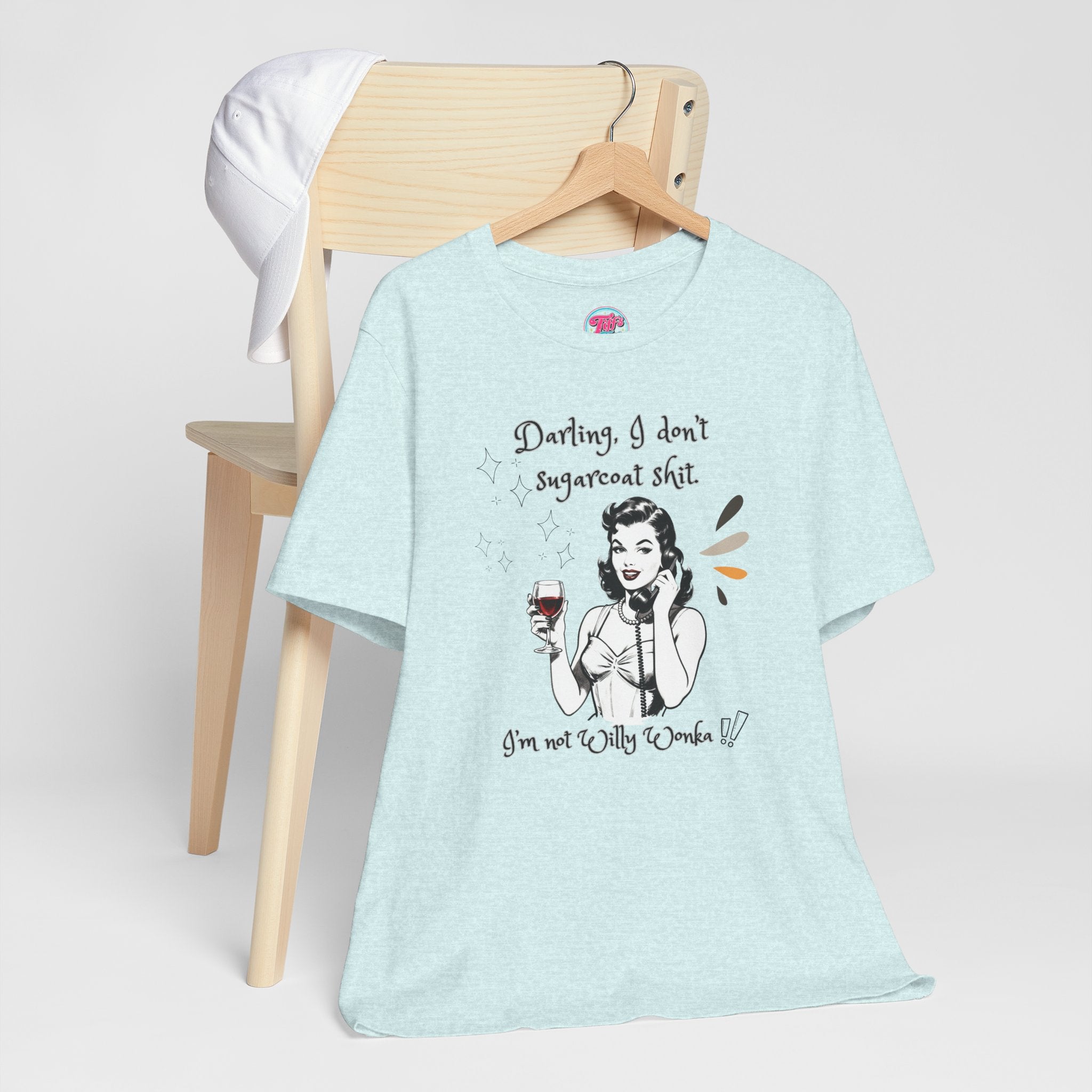 Sarcastic Retro Wine Tee – "Darling, I don't sugarcoat sh*t" Graphic T-Shirt