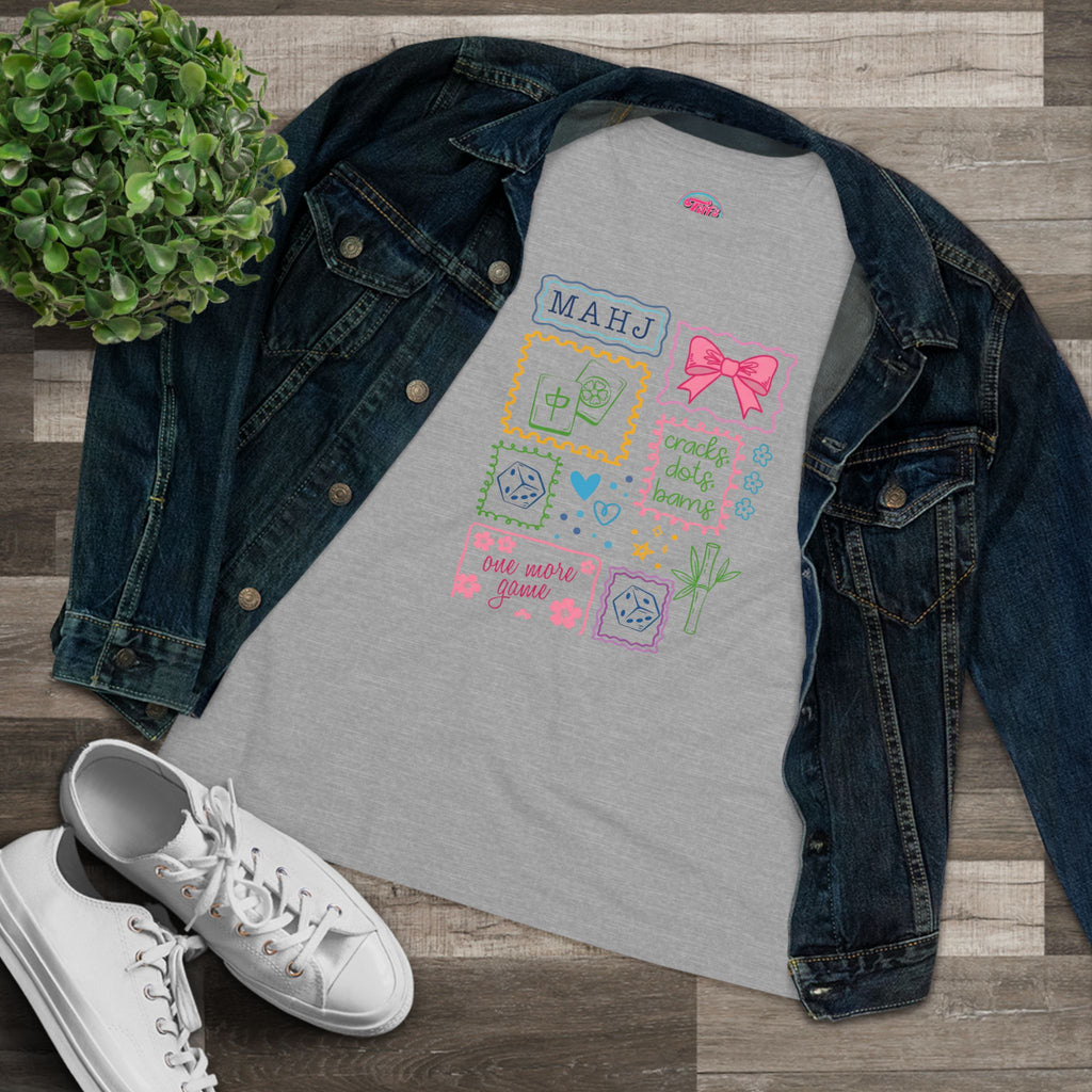 Just A Girl Who Loves Mahjong Graphic Tee — Cute Pastel Mahjong Tiles & Bow Women's T-Shirt