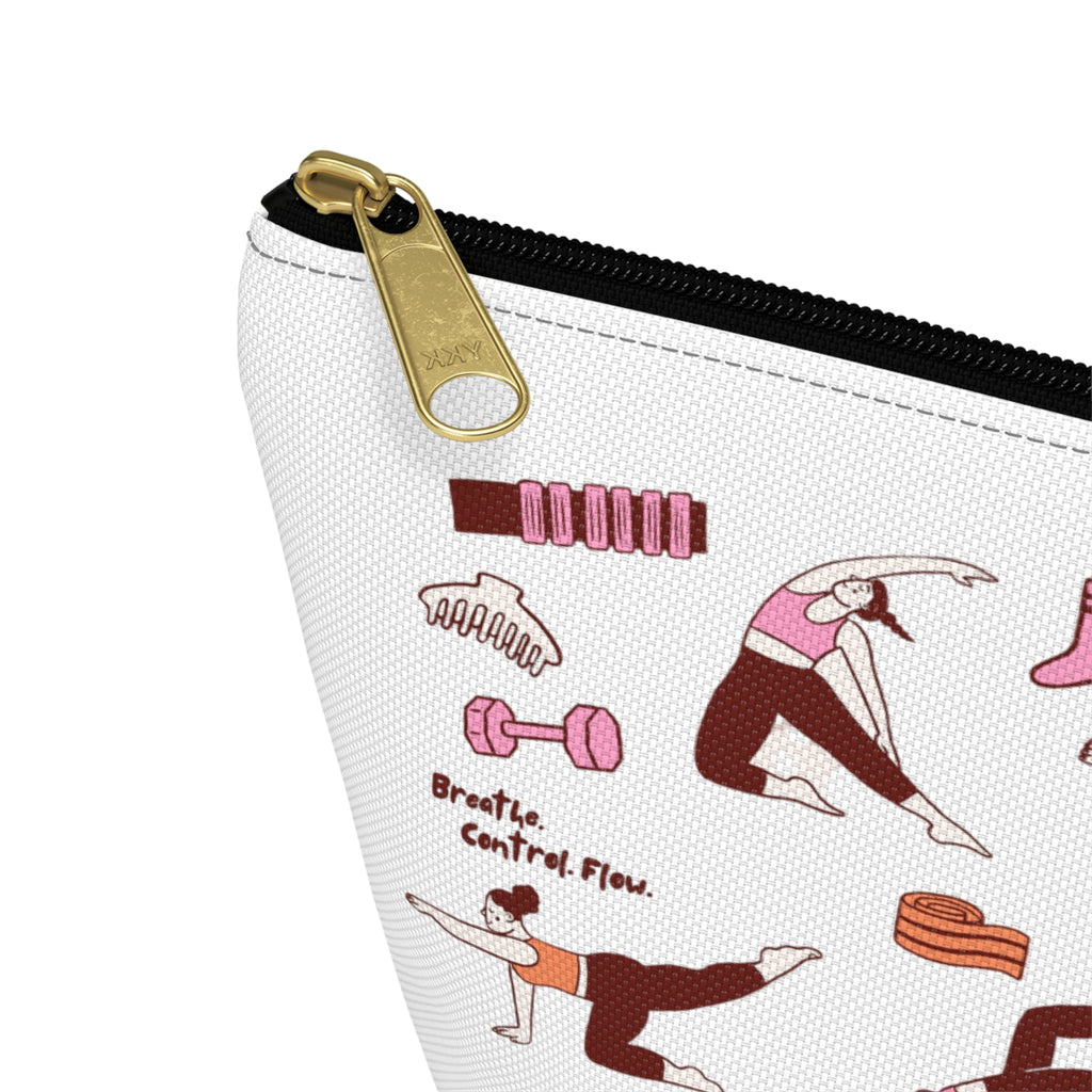 Pilates Accessory Pouch — T‑Bottom Makeup & Gear Bag with Pilates Flow Design