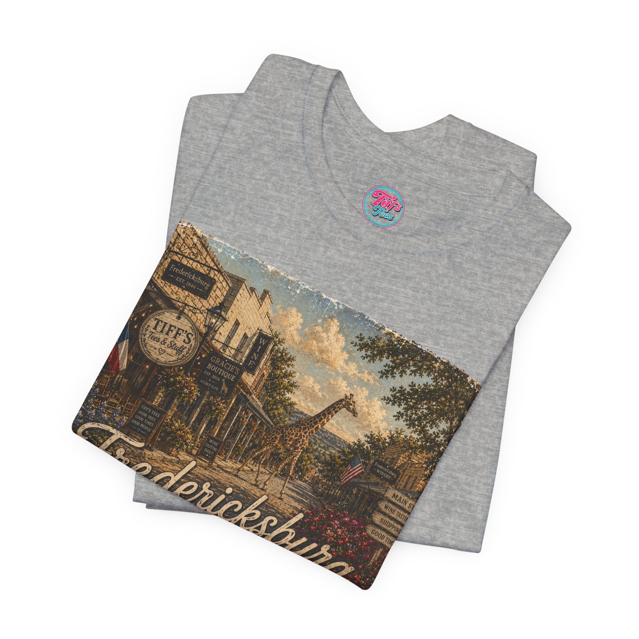 Fredericksburg Texas Vintage Scene Tee featuring Gracie