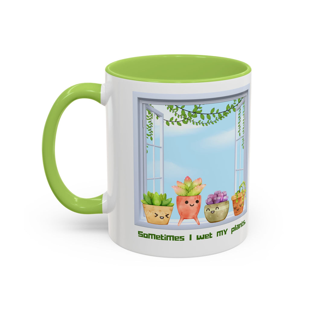 Succulent Window Mug — "Sometimes I Wet My Plants" Cute Plant Lover Coffee Cup