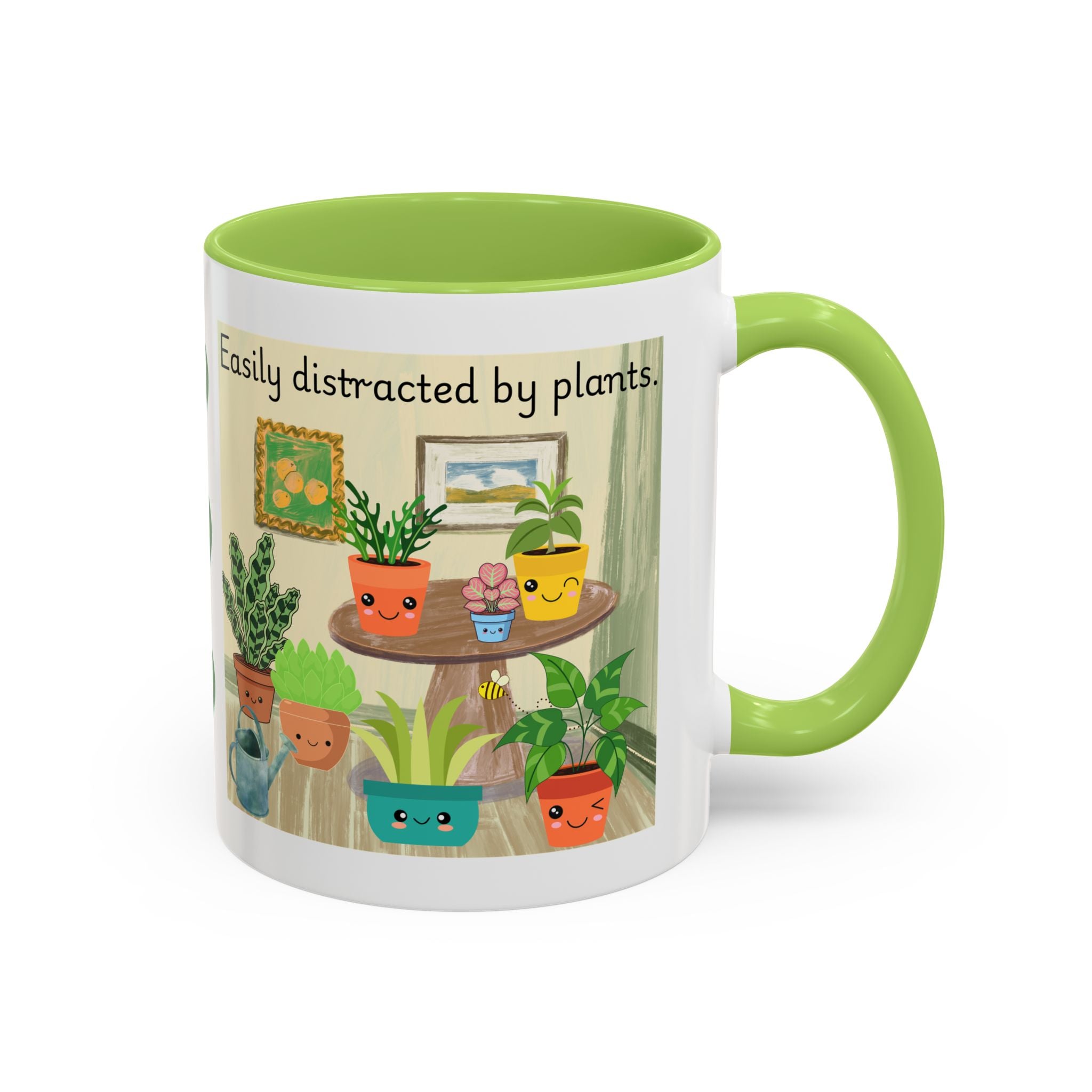 Plant Lover Coffee Mug — “Easily Distracted by Plants” Accent Mug (11 oz)