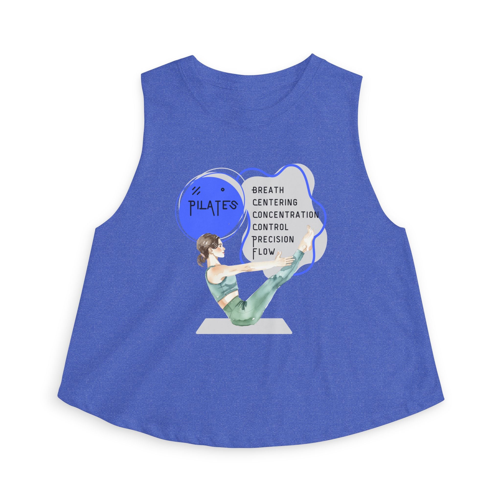 Pilates Women's Crop Top — Breath, Centering & Flow Fitness Tank