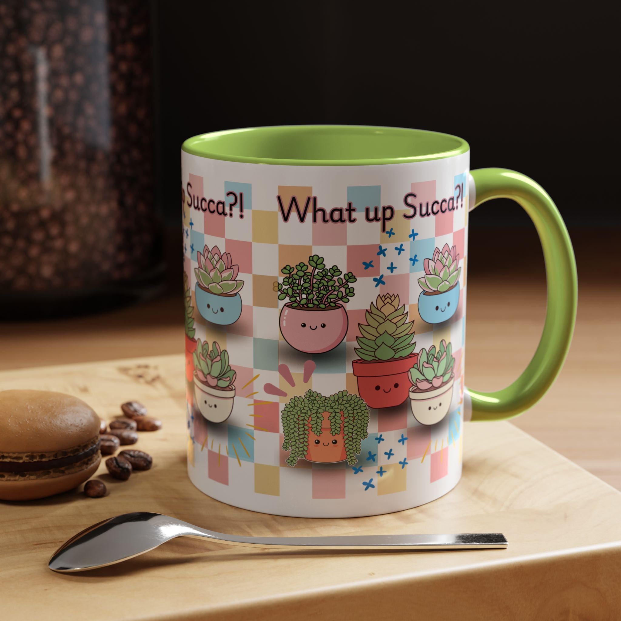 What up Succa? Cute Succulent Accent Coffee Mug – Fun Plant Lover Gift (11 oz)