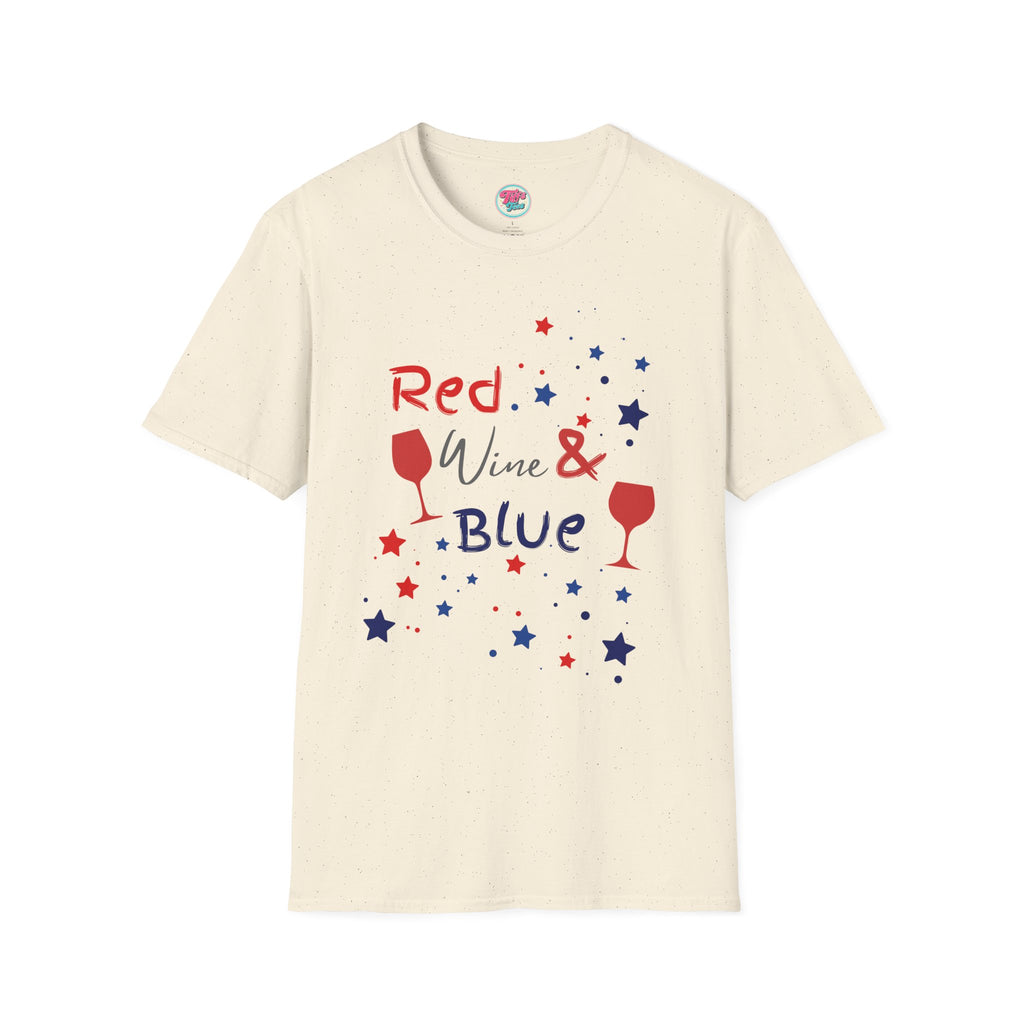 Red Wine & Blue T-Shirt — Patriotic 4th of July Wine Lover Tee