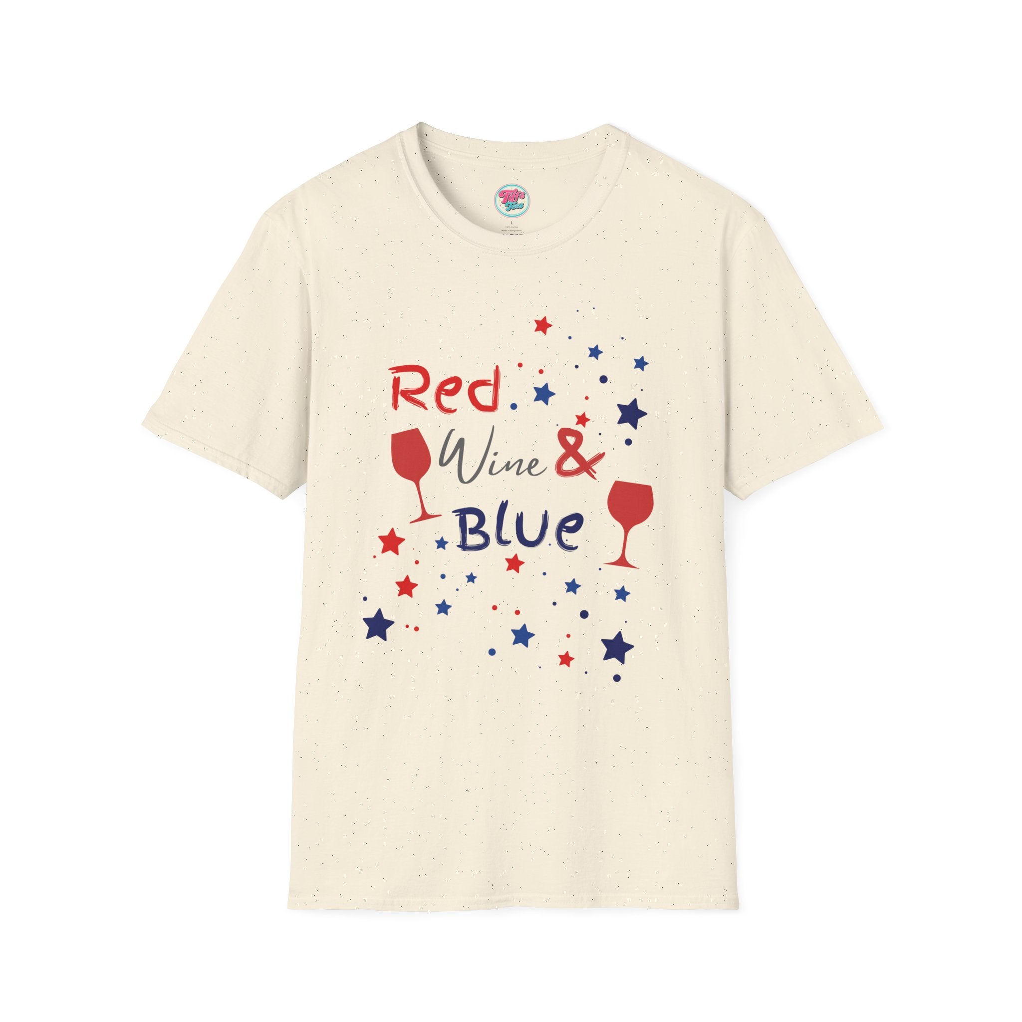 Red Wine & Blue T-Shirt — Patriotic 4th of July Wine Lover Tee