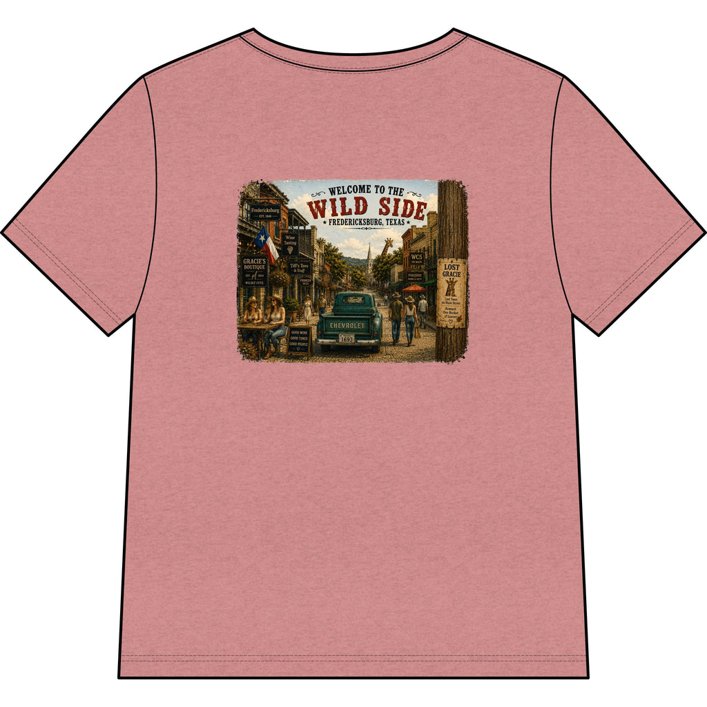 Welcome to the Wild Side V-Neck Tee — Vintage Roadtrip Graphic Shirt