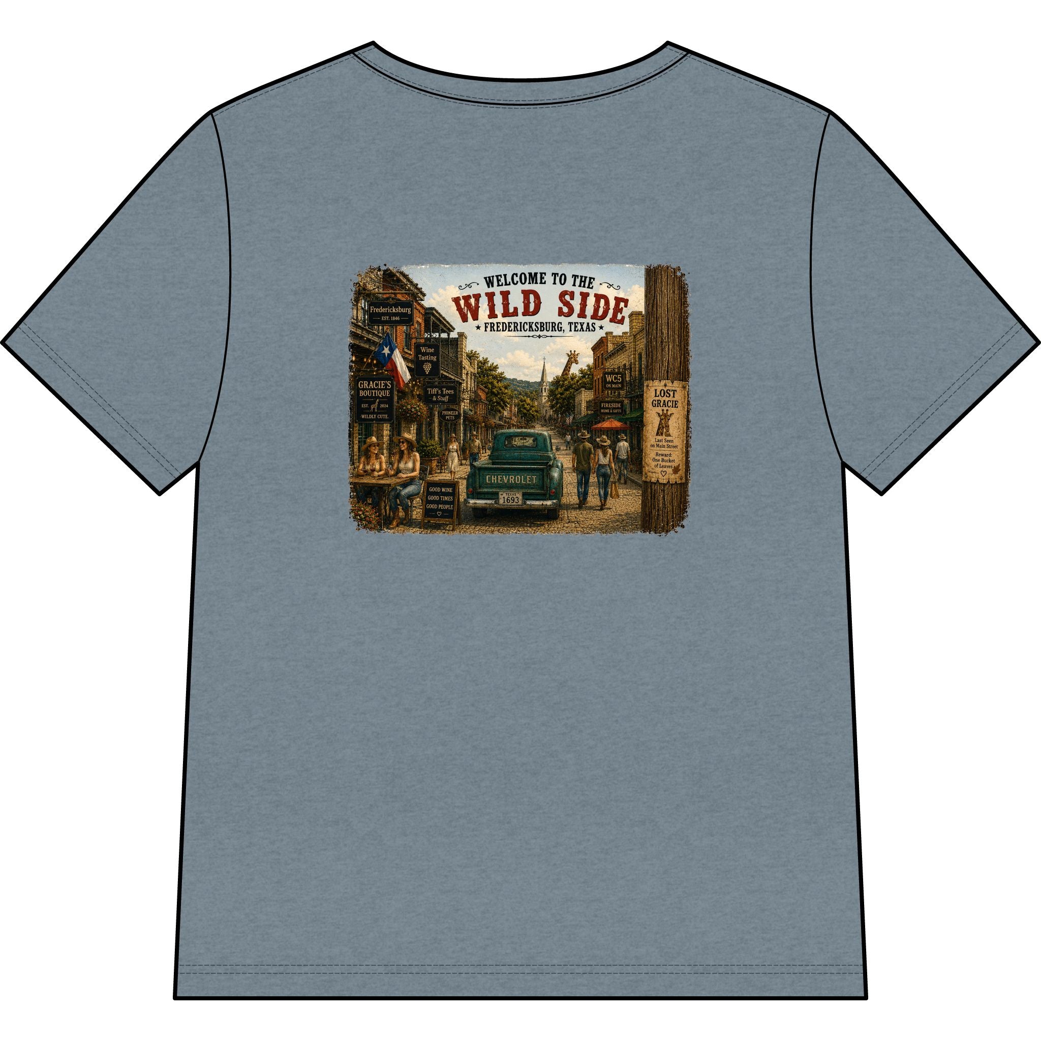Welcome to the Wild Side V-Neck Tee — Vintage Roadtrip Graphic Shirt