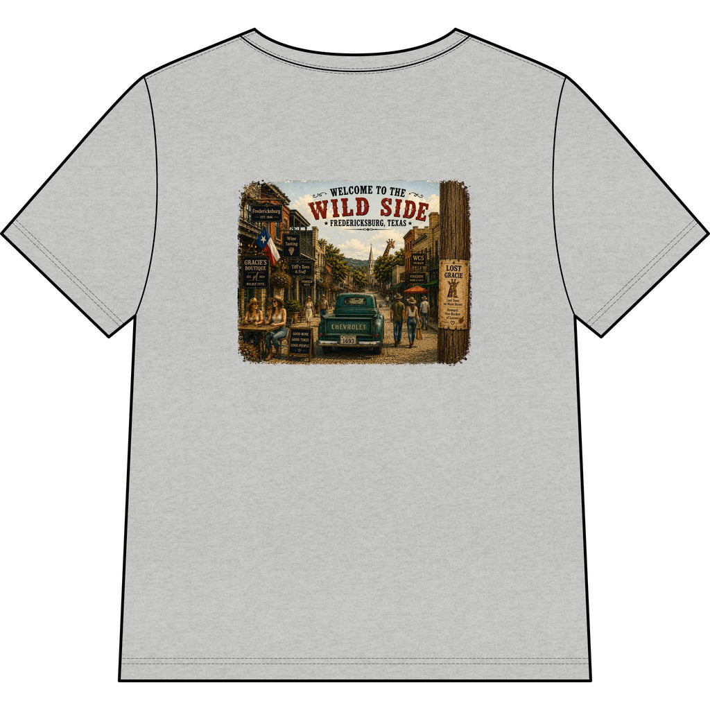 Welcome to the Wild Side V-Neck Tee — Vintage Roadtrip Graphic Shirt