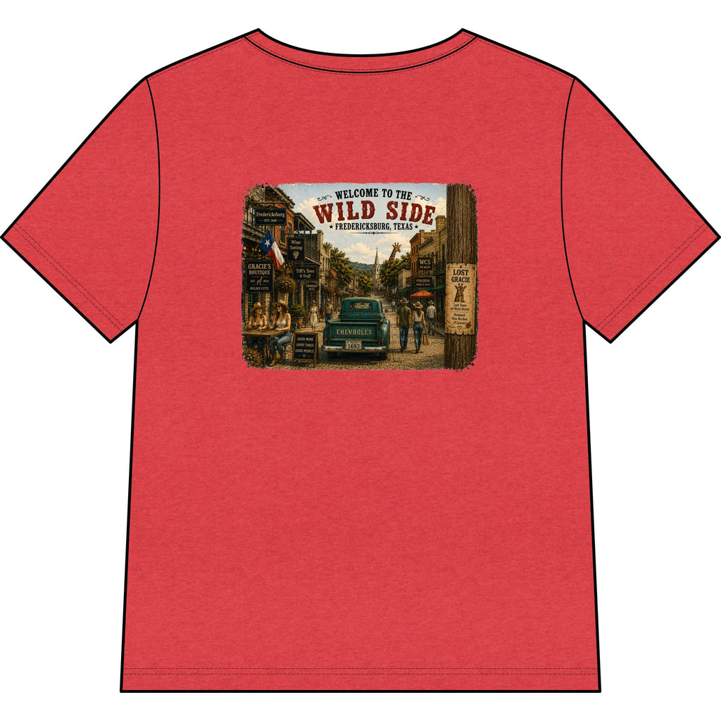 Welcome to the Wild Side V-Neck Tee — Vintage Roadtrip Graphic Shirt