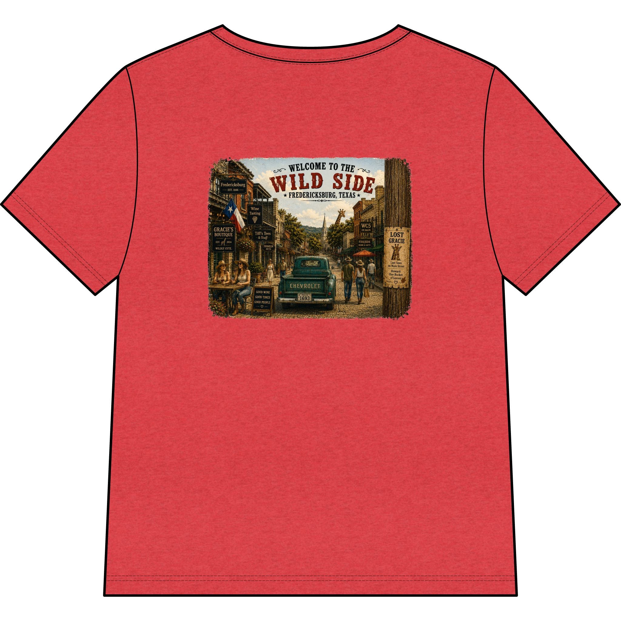 Welcome to the Wild Side V-Neck Tee — Vintage Roadtrip Graphic Shirt
