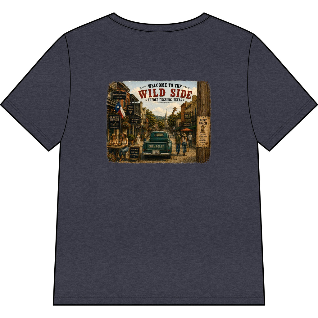 Welcome to the Wild Side V-Neck Tee — Vintage Roadtrip Graphic Shirt