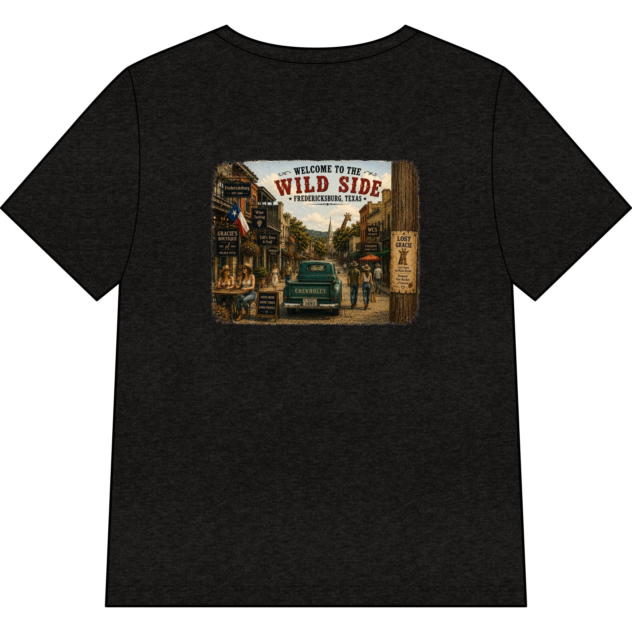 Welcome to the Wild Side V-Neck Tee — Vintage Roadtrip Graphic Shirt