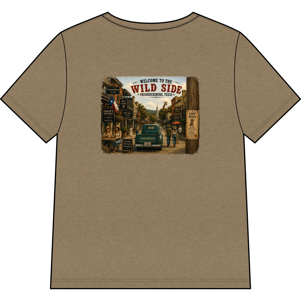 Welcome to the Wild Side V-Neck Tee — Vintage Roadtrip Graphic Shirt