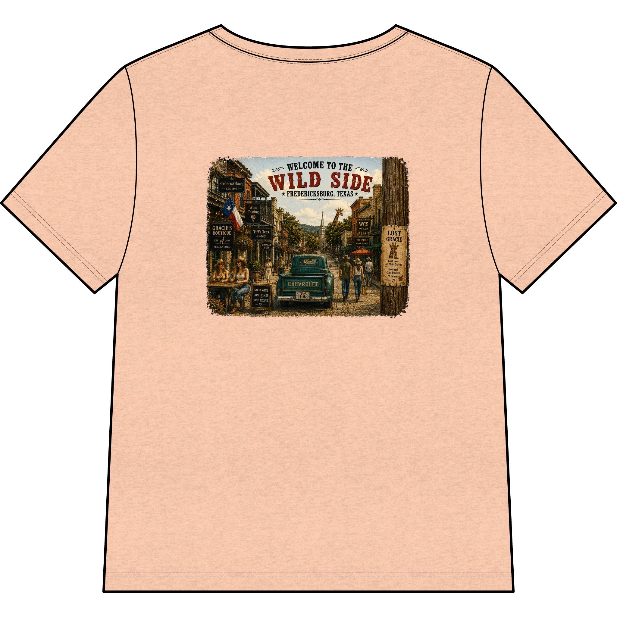 Welcome to the Wild Side V-Neck Tee — Vintage Roadtrip Graphic Shirt
