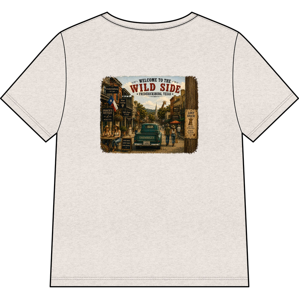 Welcome to the Wild Side V-Neck Tee — Vintage Roadtrip Graphic Shirt