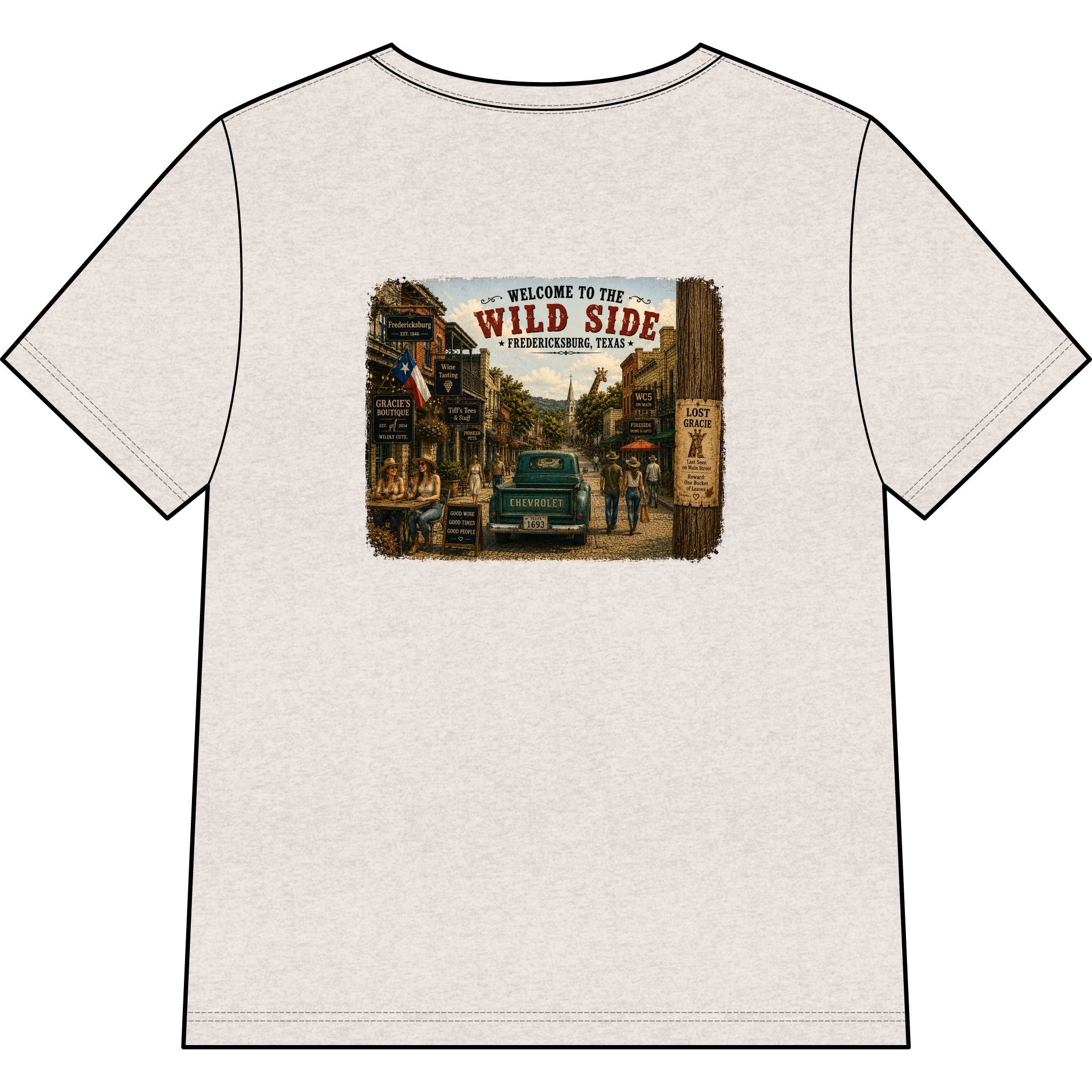 Welcome to the Wild Side V-Neck Tee — Vintage Roadtrip Graphic Shirt