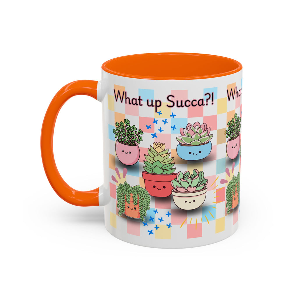 What up Succa? Cute Succulent Accent Coffee Mug – Fun Plant Lover Gift (11 oz)