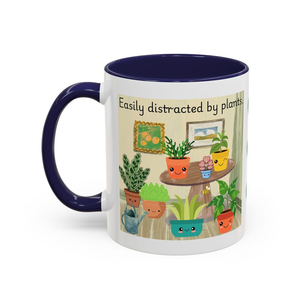 Plant Lover Coffee Mug — “Easily Distracted by Plants” Accent Mug (11 oz)