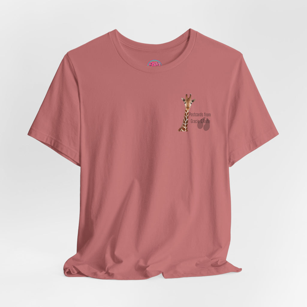 Postcard from Gracie Giraffe T-Shirt — 'Wish You Were Here' Vintage Airmail Graphic Tee