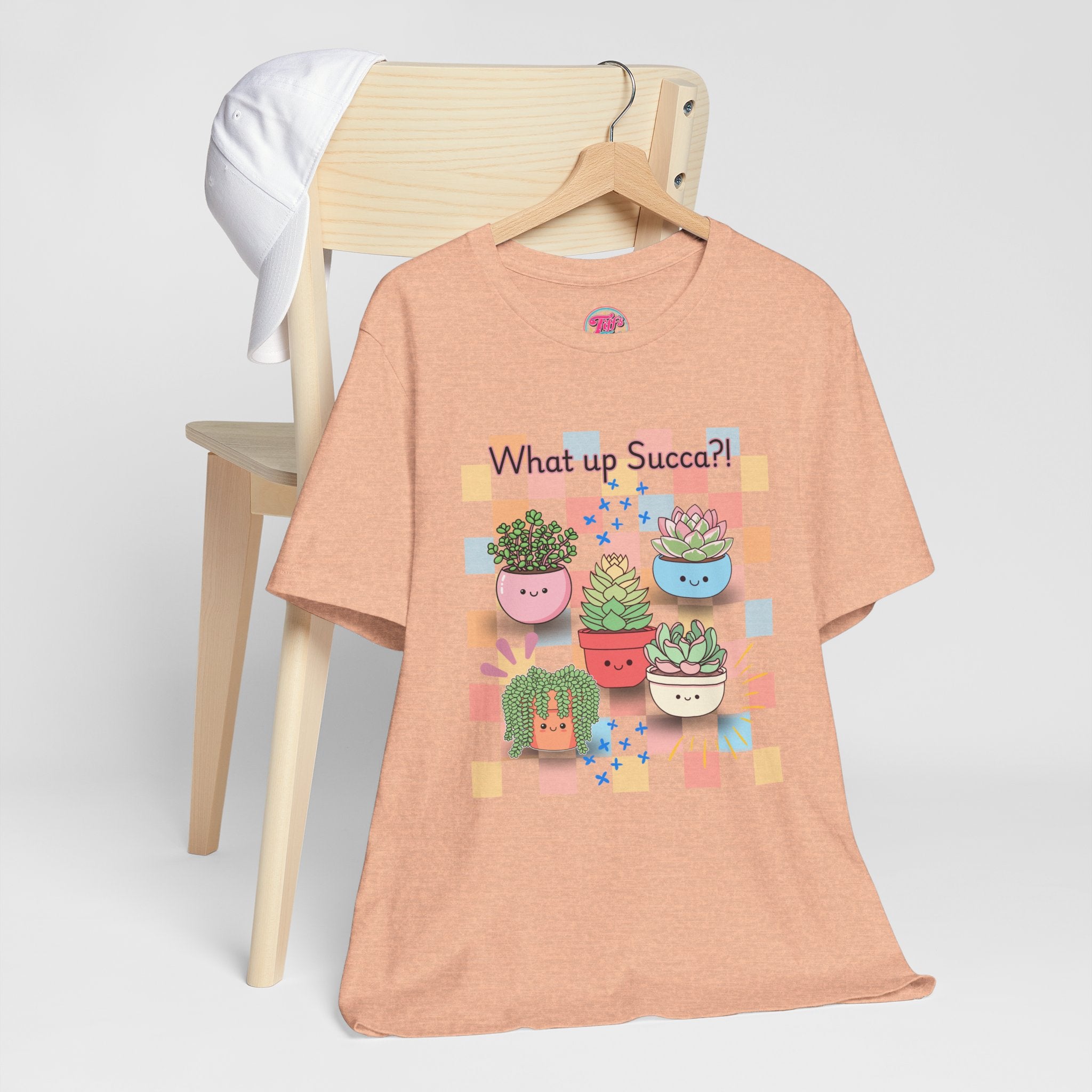 What up SUCCA?! Cute Succulent Graphic Tee — Kawaii Plant Lover Shirt