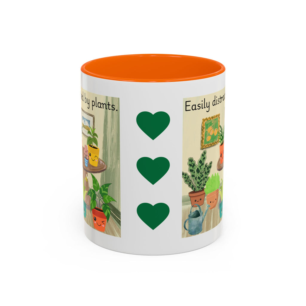 Plant Lover Coffee Mug — “Easily Distracted by Plants” Accent Mug (11 oz)